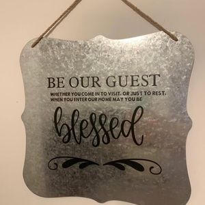 12x12 Metal Be Our Guest Sign
